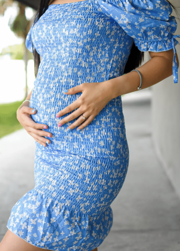 VESTIDO DRAPED - CELESTE - Imagen 2